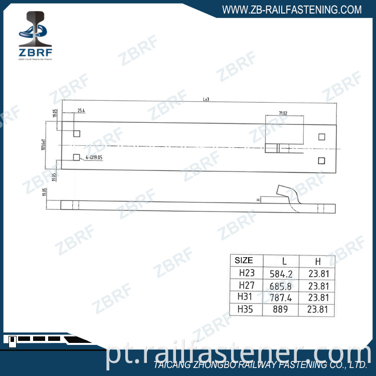 H Series Hook Twin Tie Plate